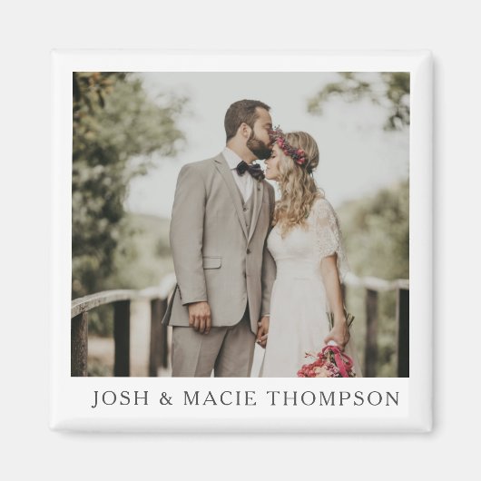 Simply Modern Wedding Photo Card Magneet (Voorkant)