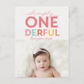 SIMPLY ONEDERFUL WONDERFUL BRIEFKAART (Voorkant)