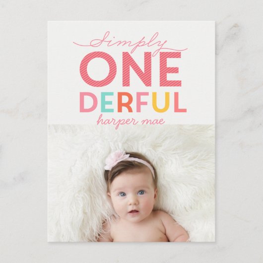 SIMPLY ONEDERFUL WONDERFUL BRIEFKAART (Voorkant)