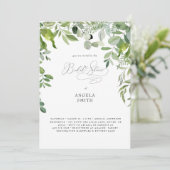 Simply Organic Greenery Bruidsfeest Kaart (Staand voorkant)