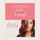 Simply Pink Lash Salon Aftercare Gevouwen Kaart Visitekaartje (Buitenkant ongevouwen)
