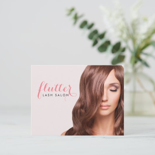 Simply Pink Lash Salon Foto Promotie Briefkaart (Staand voorkant)