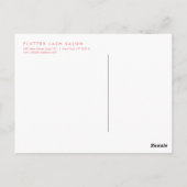 Simply Pink Lash Salon Foto Promotie Briefkaart (Achterkant)