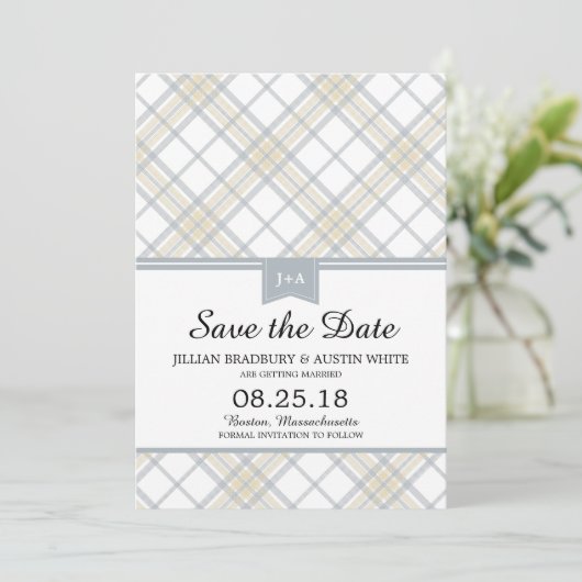 Simply Plaid | Bewaar de datum Save The Date (Staand voorkant)