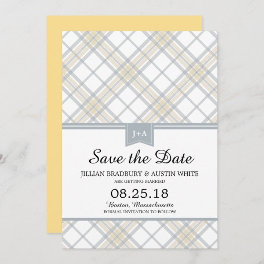 Simply Plaid | Bewaar de datum Save The Date (Voorkant / Achterkant)