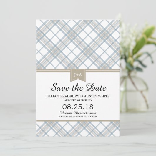 Simply Plaid | Bewaar de datum Save The Date (Staand voorkant)