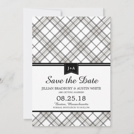 Simply Plaid | Bewaar de datum Save The Date (Voorkant)