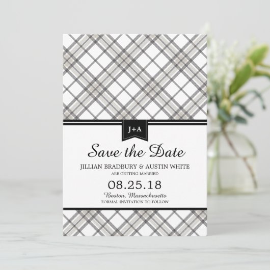 Simply Plaid | Bewaar de datum Save The Date (Staand voorkant)