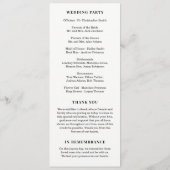 Simply Splendid BEWERKBAAR KLEUR bruiloft programm Programmakaart (Achterkant)