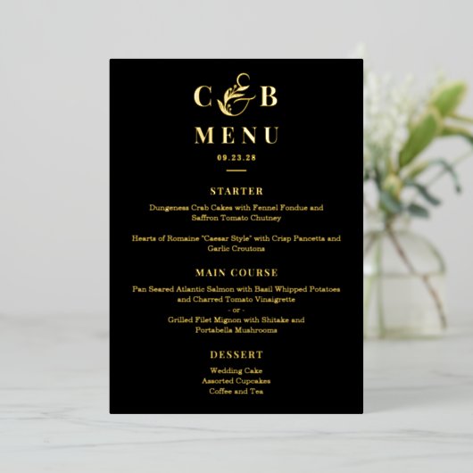 Simply Splendid ECHTE FOLIE Elegant Menu Kaart (Staand Voorkant)