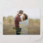 Simply Splendid FOLIE Monogram Foto Bruiloft Folie Uitnodiging (Voorkant)