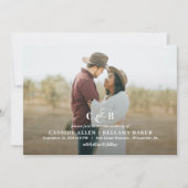 Simply Splendid Monogram Foto Bruiloft uitnodiging (Voorkant)