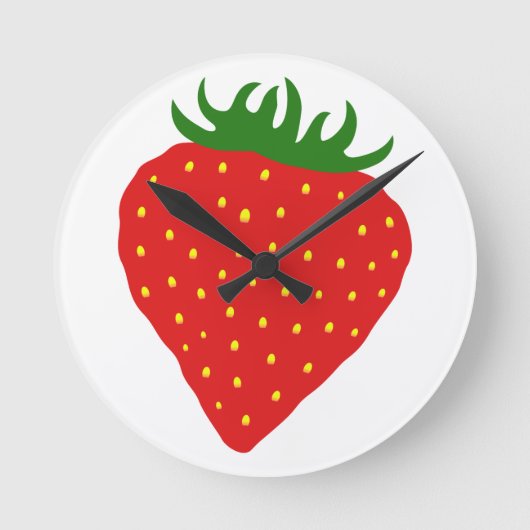 Simply Strawberry custom wall clock Ronde Klok (Voorkant)