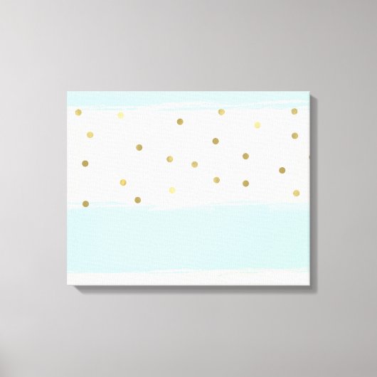 Simply Sweet Peach Mint Gold Stripes Confetti Canvas Afdruk (Voorkant)