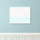 Simply Sweet Peach Mint Gold Stripes Confetti Canvas Afdruk (Insitu (Houten vloer))