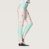 Simply Sweet Peach Mint Gold Stripes Confetti Leggings (Rechts)