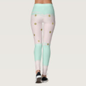 Simply Sweet Peach Mint Gold Stripes Confetti Leggings (Achterkant)