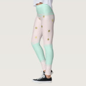 Simply Sweet Peach Mint Gold Stripes Confetti Leggings (Links)