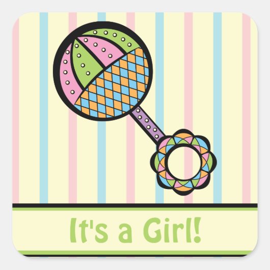 Simply Sweet Rattle Aankondiging Sticker (Voorkant)