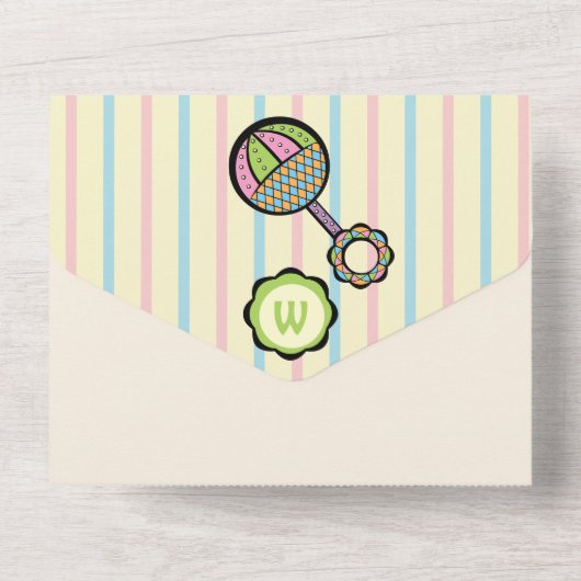 Simply Sweet Rattle All-in-One uitnodiging (Achterkant)