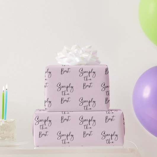 Simply the Best Citaat Licht Roze Cadeaupapier (Feestgeschenken)