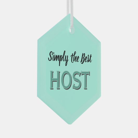 Simply the Best Host Glas Ornament (Voorkant Rechts)