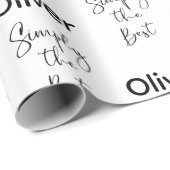 Simply the Best Personalized Black and White Cadeaupapier (Rol Hoek)