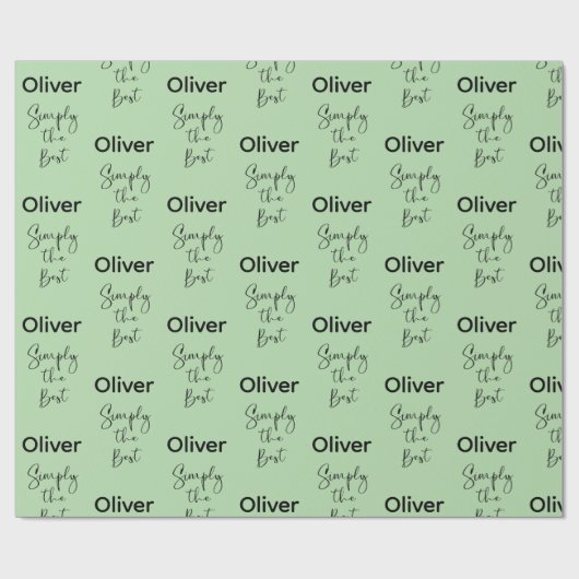Simply the Best Personalized Light Green Cadeaupapier (Vlak)