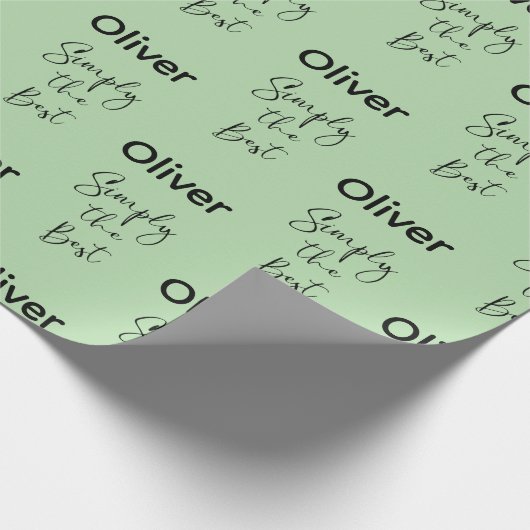 Simply the Best Personalized Light Green Cadeaupapier (Hoek)