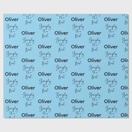 Simply the Best Personalized Pale Blue Cadeaupapier (Vlak)