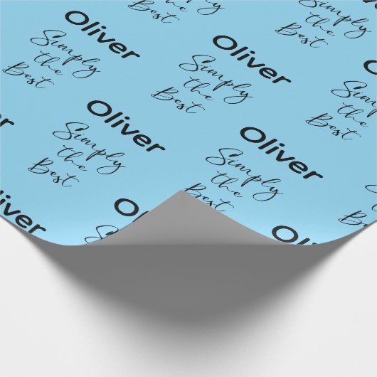 Simply the Best Personalized Pale Blue Cadeaupapier (Hoek)