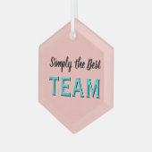 Simply the Best Team Glas Ornament (Voorkant links)