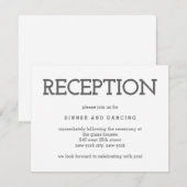 Simply Timeless EDITABLE COLOR Reception Kaart (Voorkant / Achterkant)