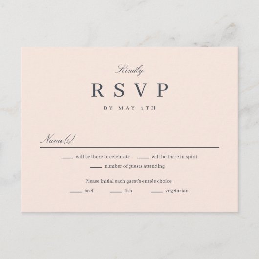 Simply United EDITABLE COLOR RSVP Reply Kaart (Voorkant)