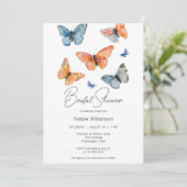 Simply Watercolor Butterflies Bridal Shower  Kaart (Staand voorkant)