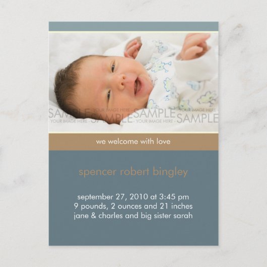 Simply You Blue/Tan · Aankondiging Baby (Voorkant)