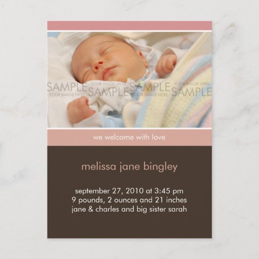 Simply You Pink/Brown · Aankondiging Baby (Voorkant)