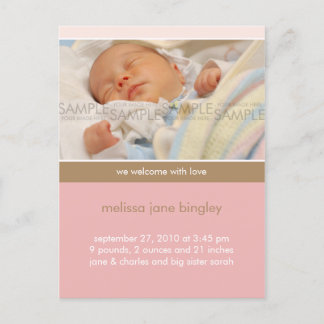 Simply You Pink/Tan · Aankondiging van Baby