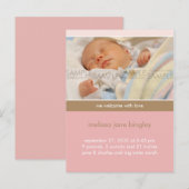 Simply You Pink/Tan · Aankondiging van Baby (Voorkant / Achterkant)
