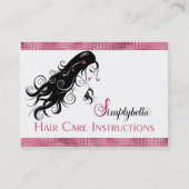 Simplybella-Hair-Care-instructies Visitekaartje (Voorkant)