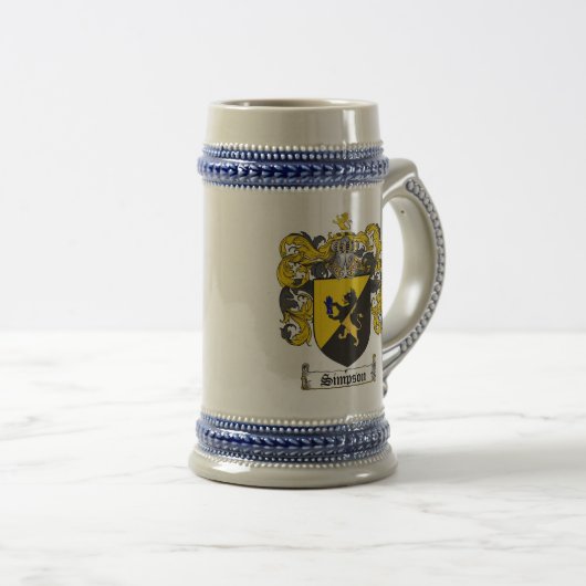 Simpson Coat of Arms Stein Bierpul (Voorkant rechts)