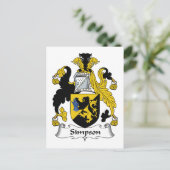 Simpson Family Crest Briefkaart (Staand voorkant)