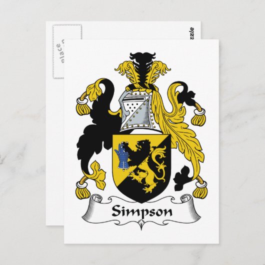 Simpson Family Crest Briefkaart (Voorkant / Achterkant)