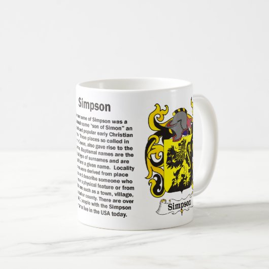 Simpson Family Crest Mok (Voorkant rechts)