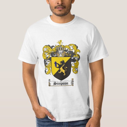 Simpson Family Crest - Simpson Coat of Arms T-shirt (Voorkant)