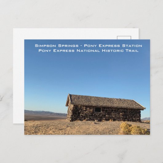 Simpson Springs Pony Express Station Briefkaart (Voorkant / Achterkant)