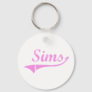 Sims achternaam klassieke stijl sleutelhanger