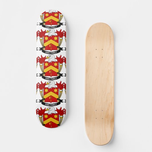 Sims Family Crest Persoonlijk Skateboard (Voorkant)