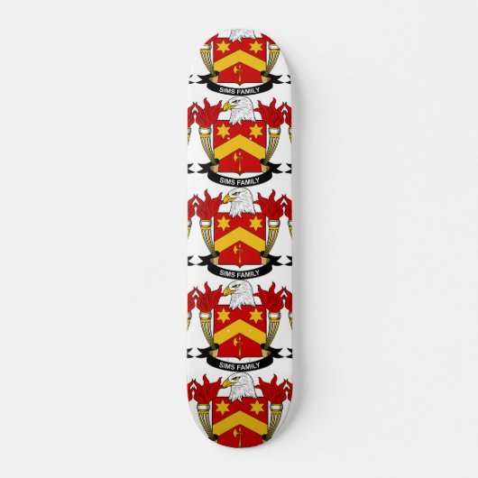 Sims Family Crest Persoonlijk Skateboard (Voorkant)