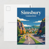 Simsbury Connecticut Briefkaart (Voorkant / Achterkant)